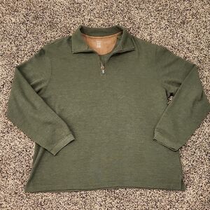 Men's Hudson River Olive Green Half-Zip Pullover Sweatshirt